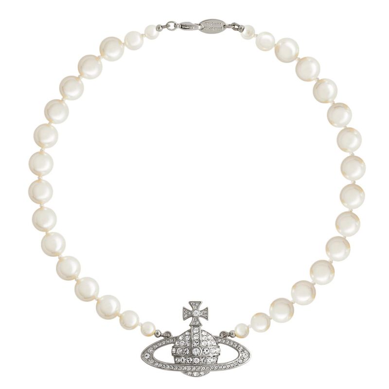 Vivienne Westwood One Row Pearl Bas Relief Choker image number 0